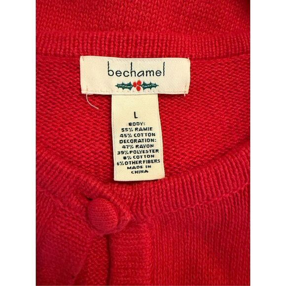 Bechamel Vintage Holiday Cardigan Sweater Polar Bears Sz. L Christmas Party - Picture 9 of 10
